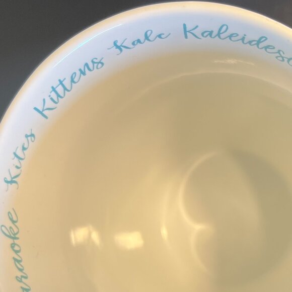 LISA AUDIT Letter "K" Initial Monogram Ceramic Mug ~ Floral Motif ~ Ribbing - Picture 8 of 13